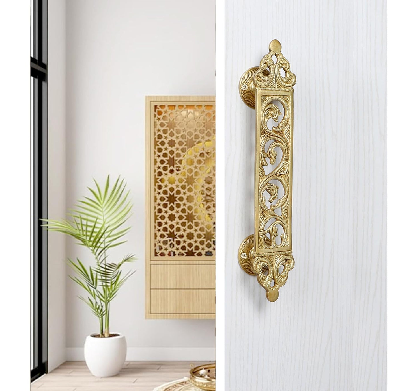 Antique Brass Decorative Door Pull Handle-ArtyCraftz.com