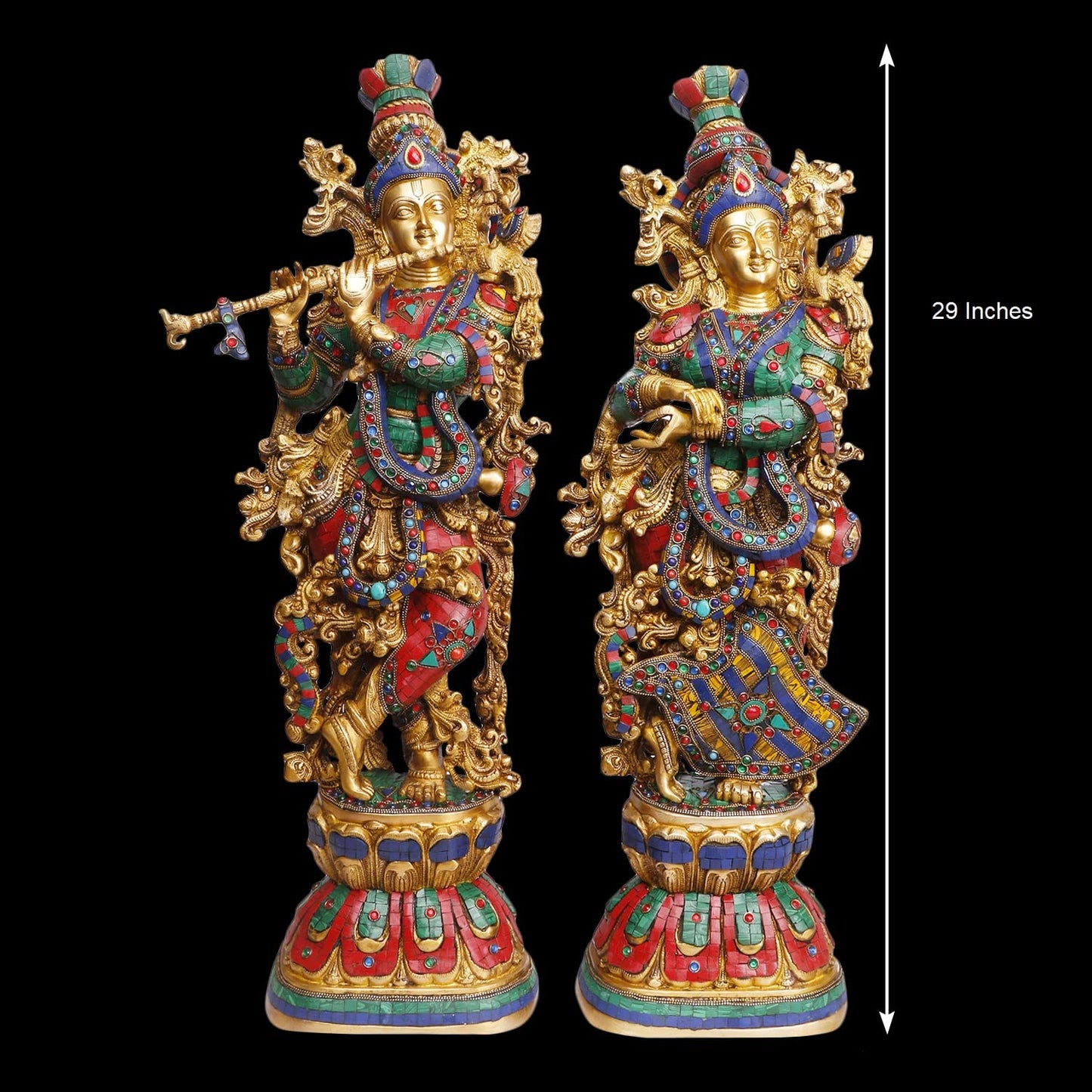 Big Size Radha Krishna Red Idol