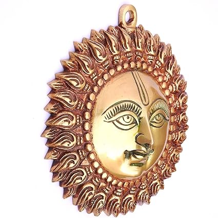 Brass Sun Face Wall Hanging Red Green Colour gives Different Look your Wall