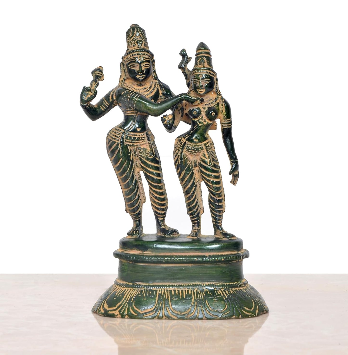 Dancing Shiva Parvati Chola Style Brass Statue-ArtyCraftz.com