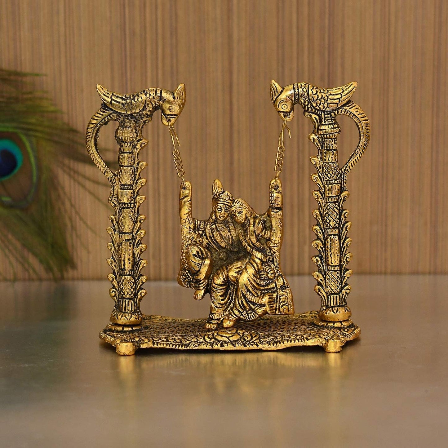 Radha Krishna Swing Jhula Decorative Showpiece