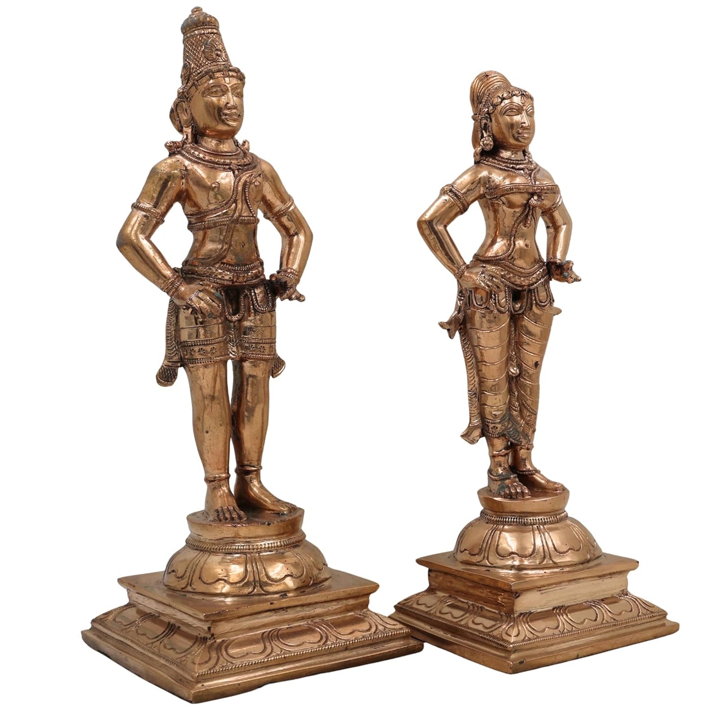 Bronze Vittala Rukmini Idol – 12.5 Inch Handcrafted Divine Pair