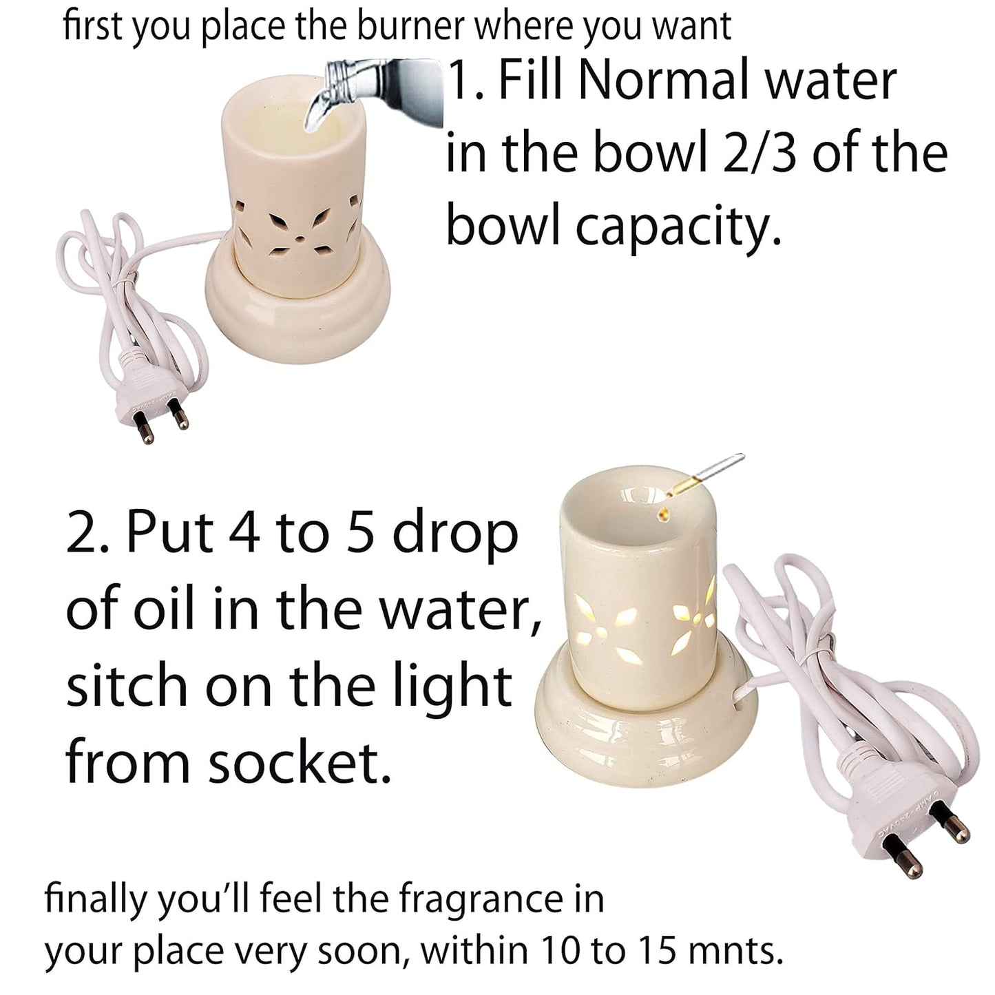 Electric Ceramic Oil Diffuser – Aroma Fragrance Burner for Home & Office