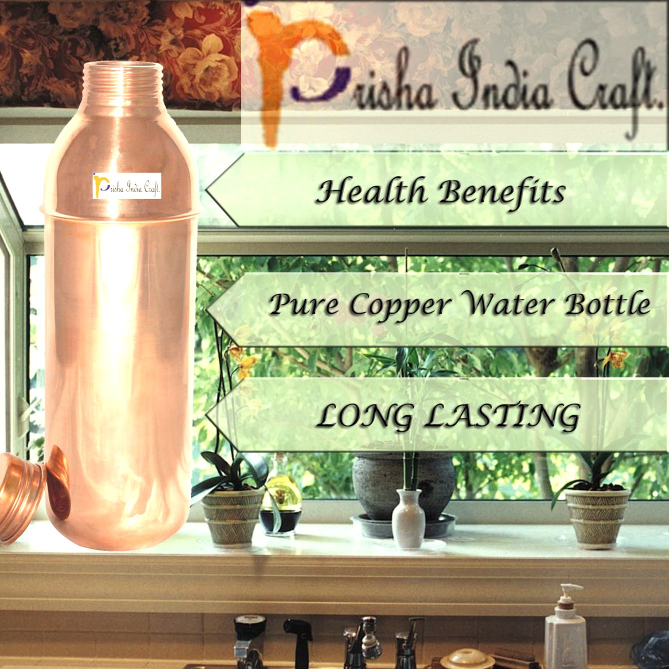 Pure Copper Water Bottle 750 ml