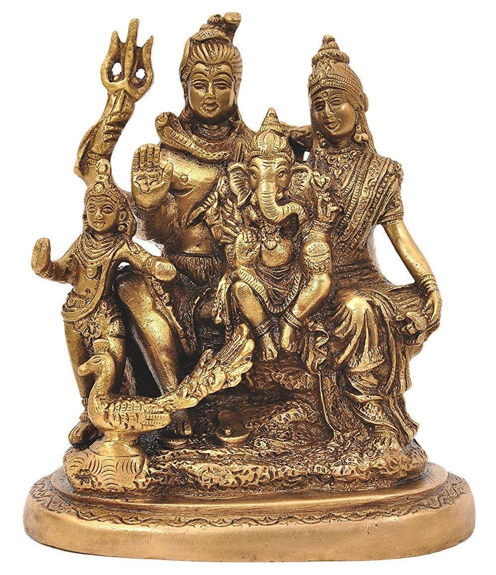 Brass Shiv Parivar Idol 6 Inch- ArtyCraftz.com