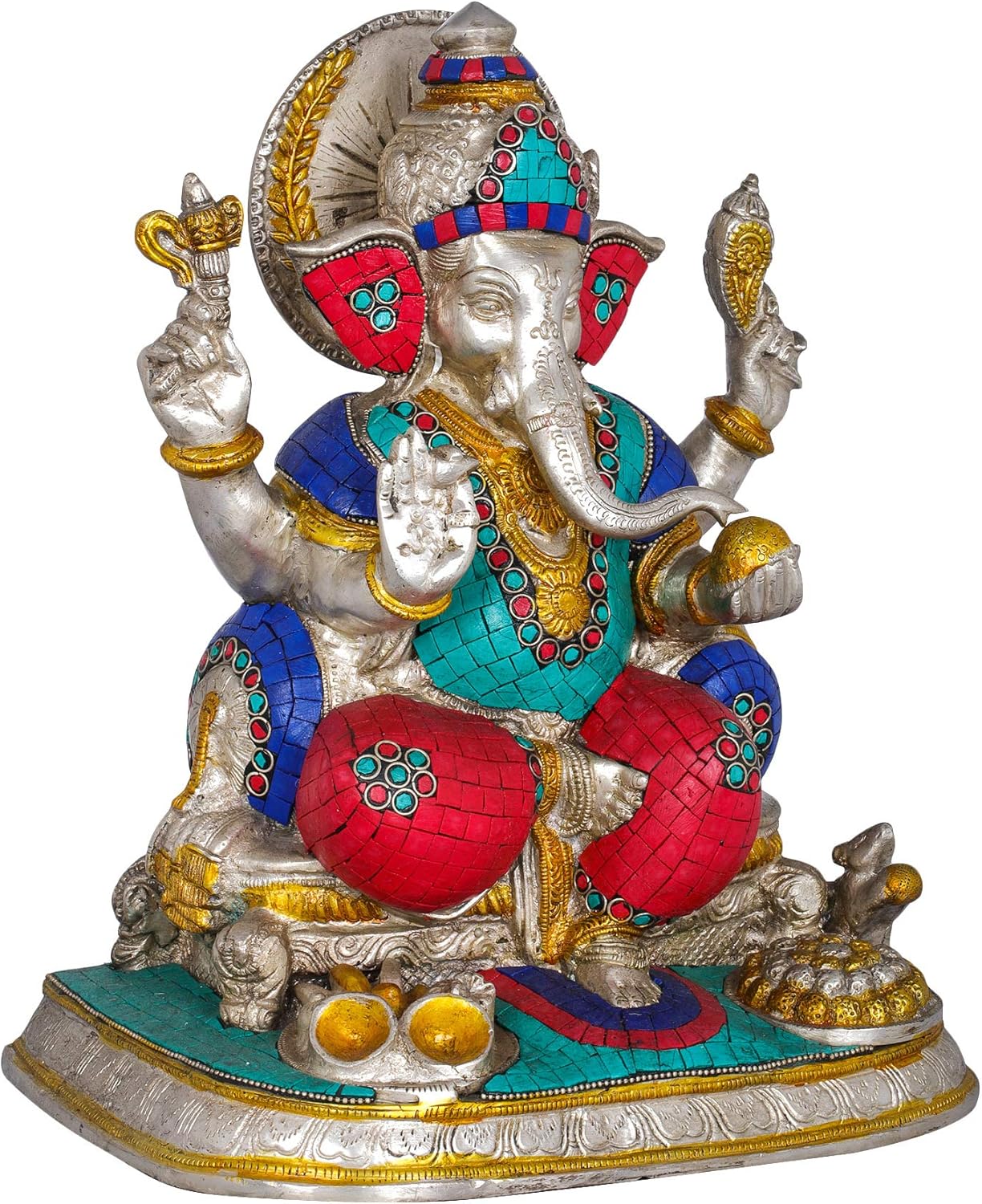 Brass Inlay work Lord Ganesha Statue