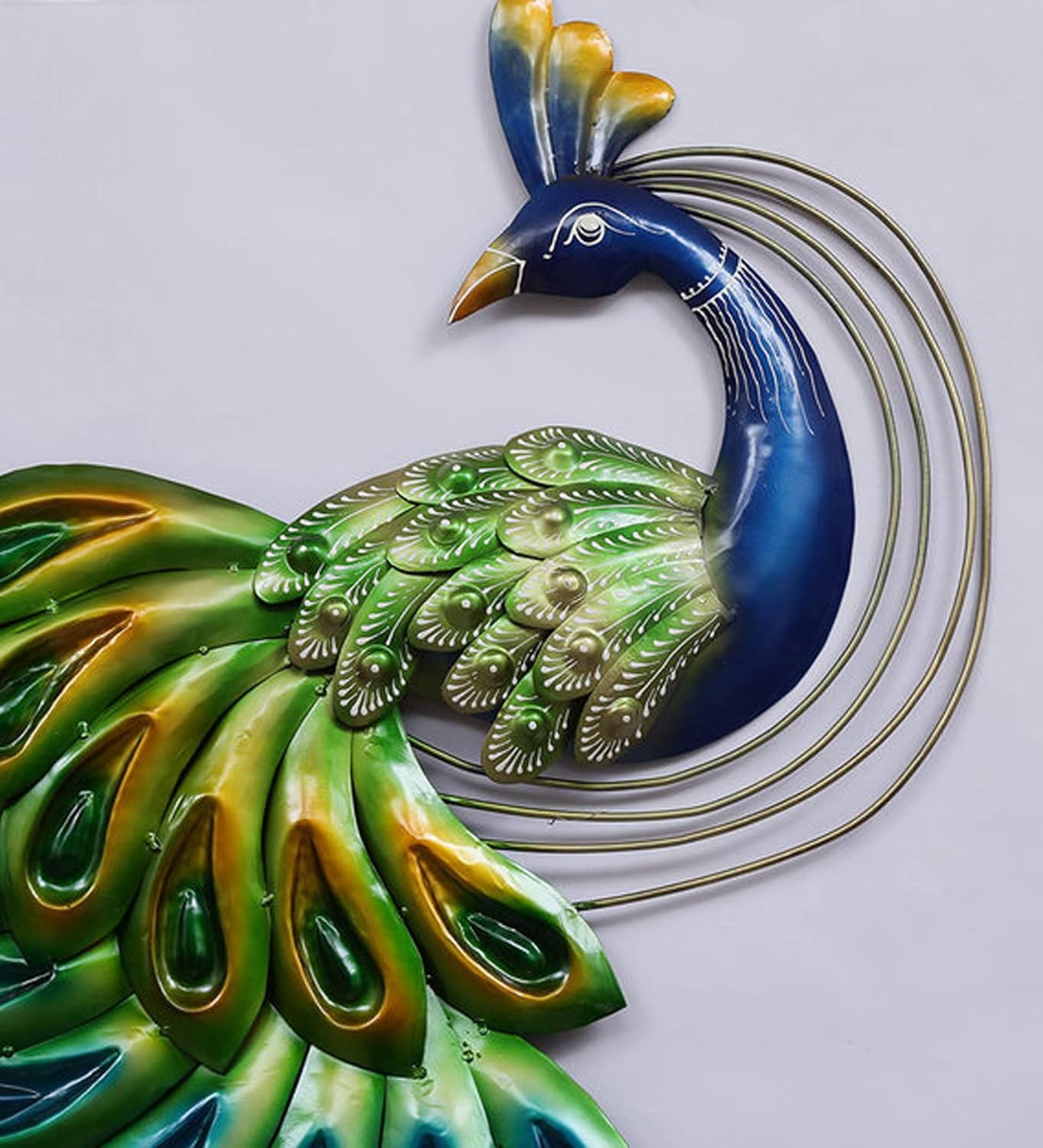 Metal Opal Peacock Wall Art