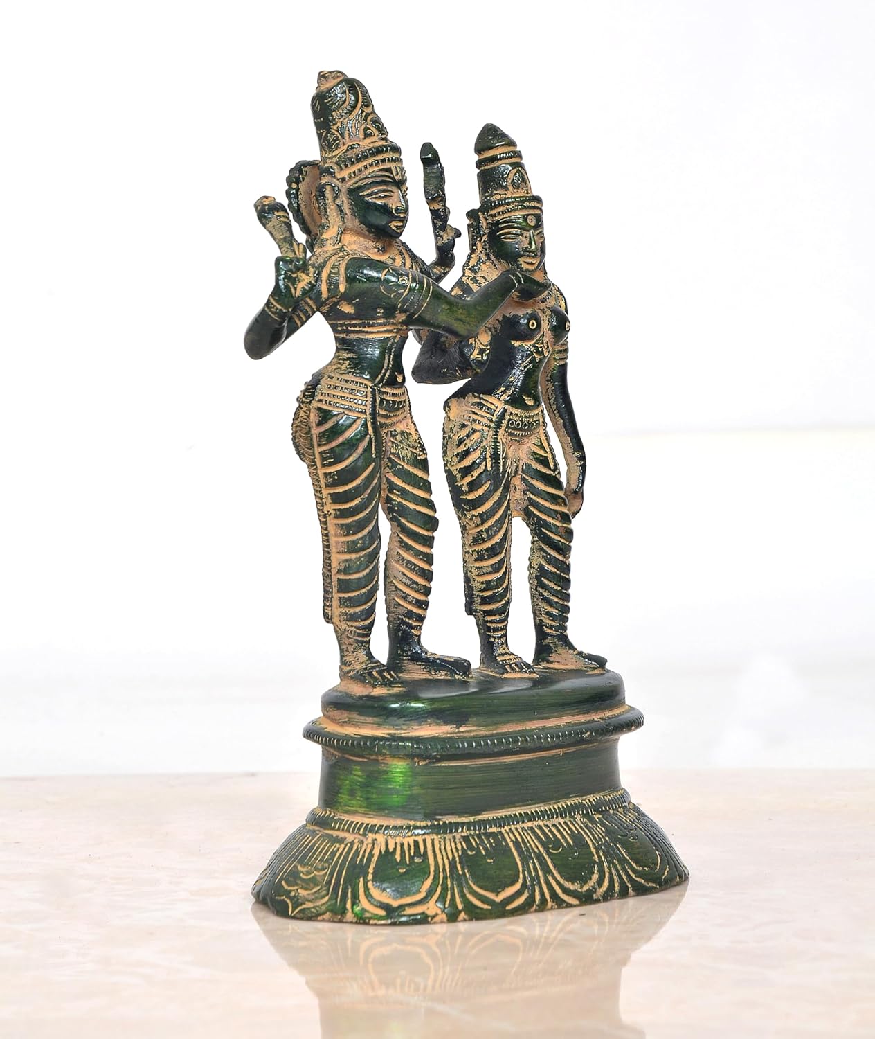 Dancing Shiva Parvati Chola Style Brass Statue-ArtyCraftz.com