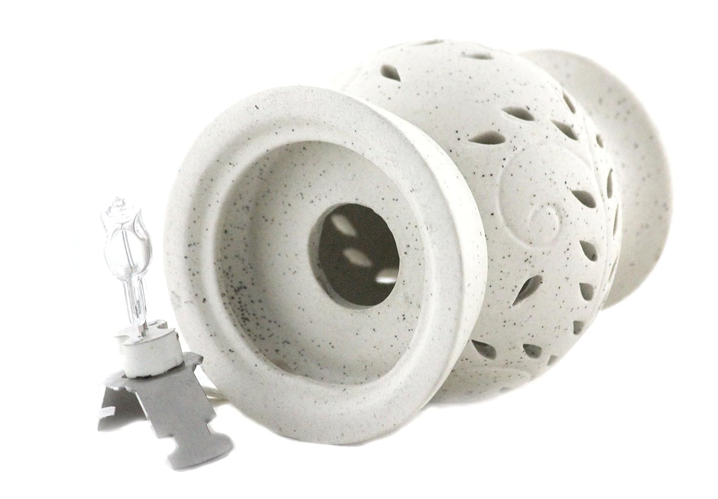 Electric Ancient Matki Diffuser with Bulb – Ceramic Aroma Oil Burner (5 Inch)
