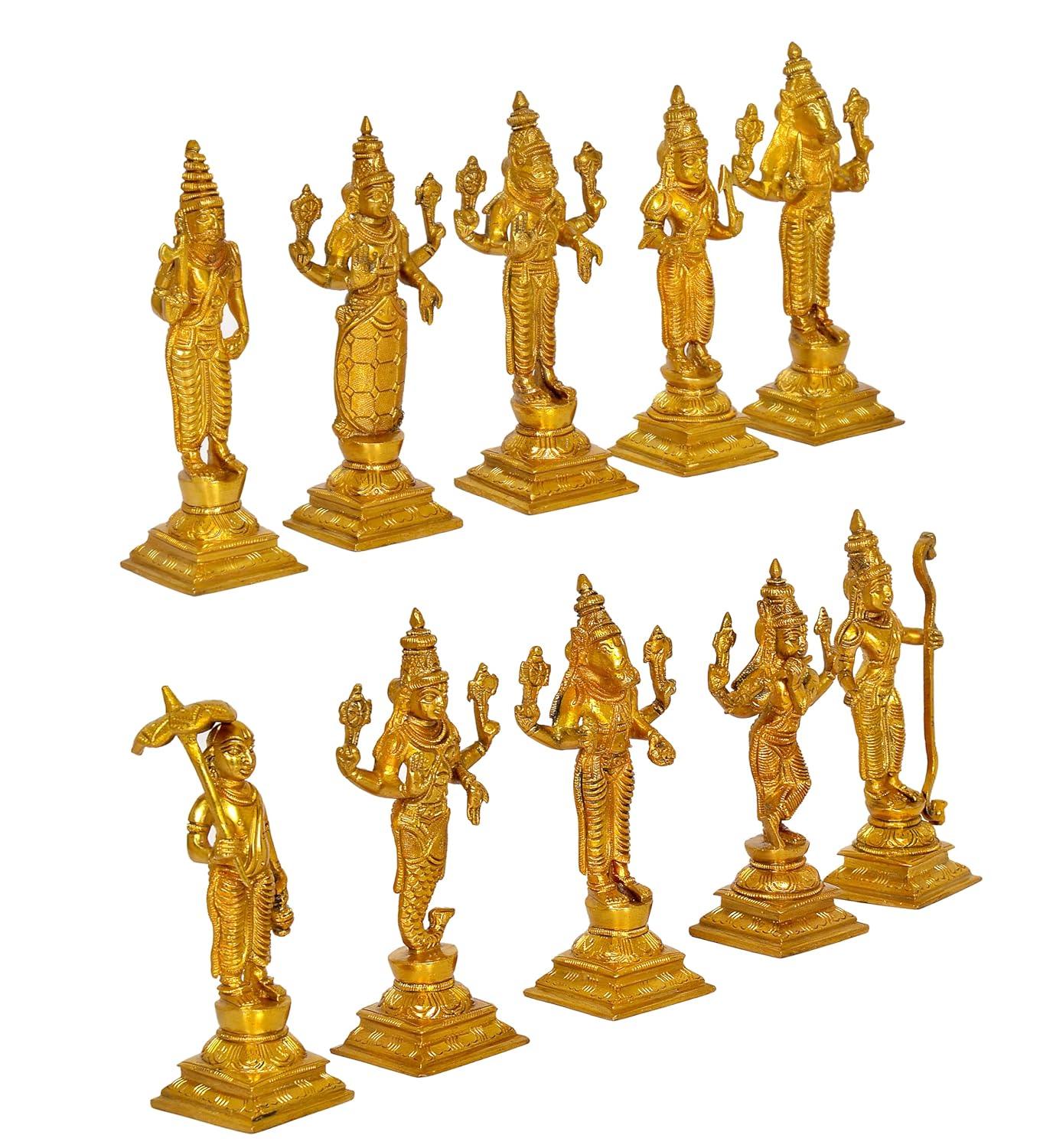 Handcrafted Brass Dashavatara Idol-ArtyCraftz.com