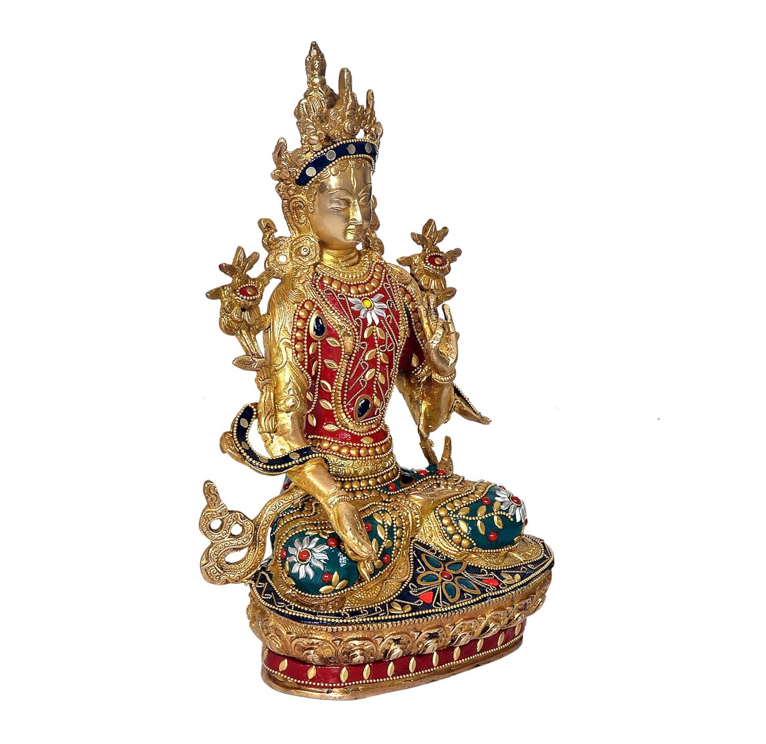 Handcrafted brass Tara decorative figurine antique finish-ArtyCraftz.com
