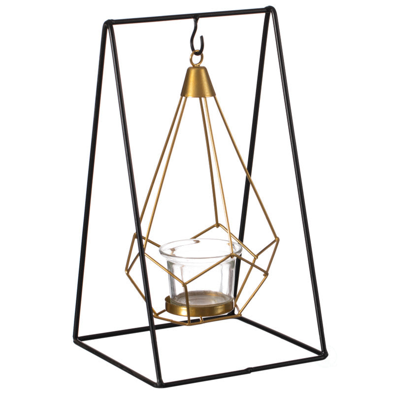 Geometric Framed Swinging Candle Holder