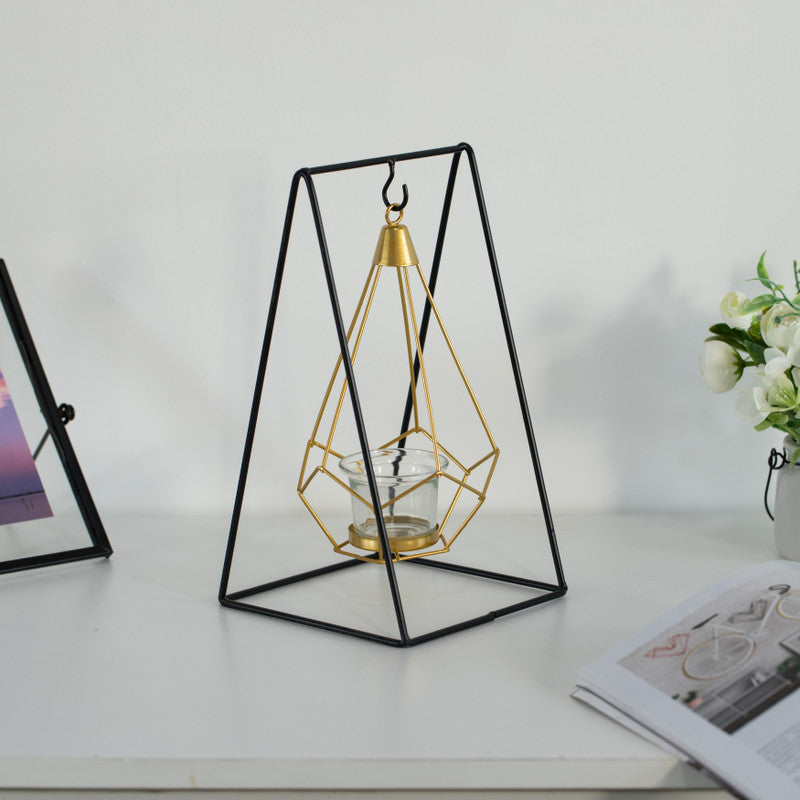 Geometric Framed Swinging Candle Holder