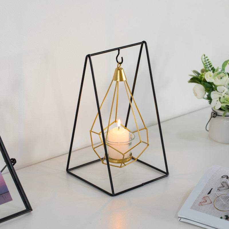 Geometric Framed Swinging Candle Holder