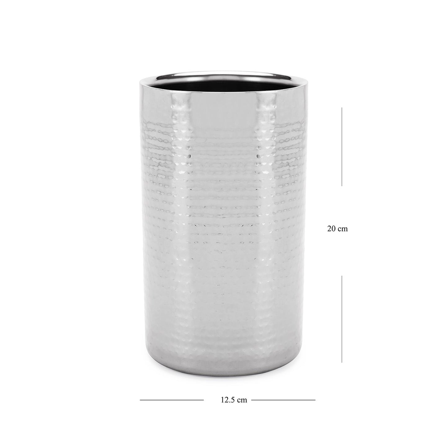 Silver Hammered Metal Wine Chiller