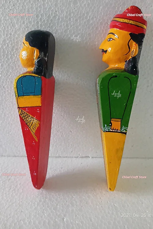 Handmade Wooden Raja Rani Kondapalli Door Stopper