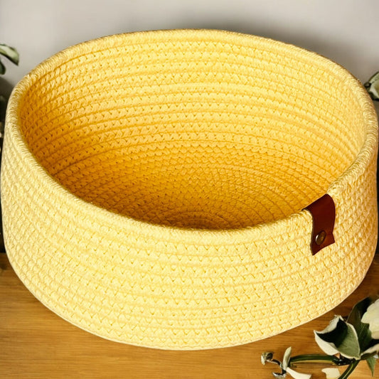 Handwoven Cotton Rope Round Storage Basket