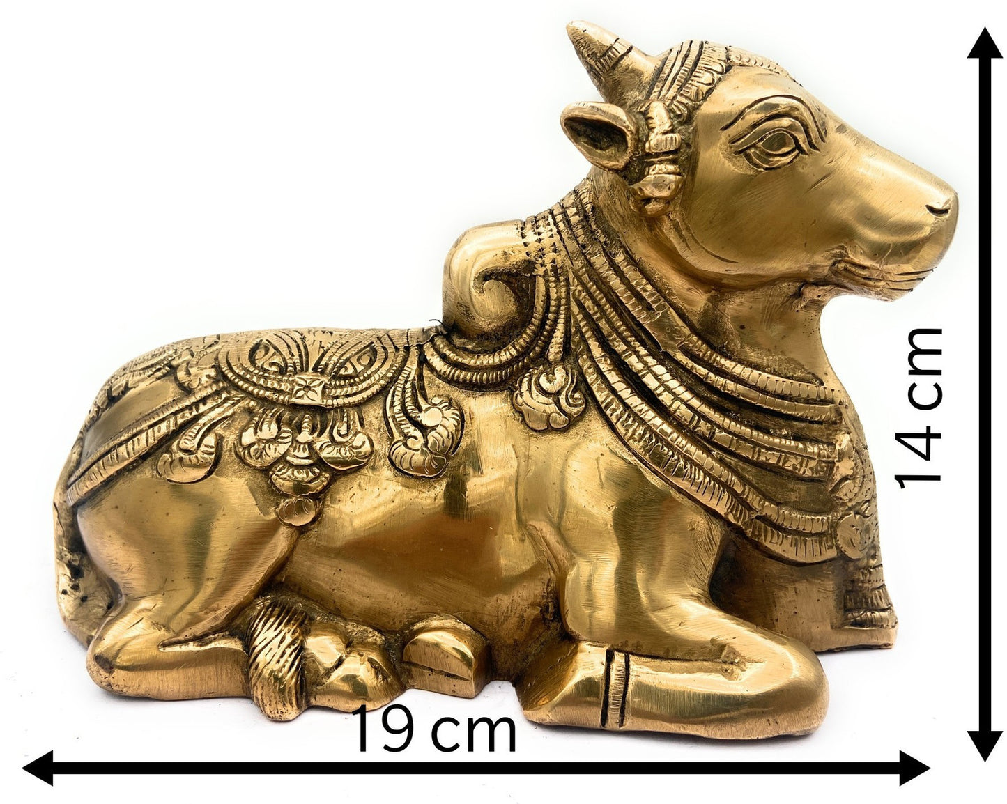 Handcrafted Brass Nandi Bull Statue for Home Temple & Shiva Pooja Decor