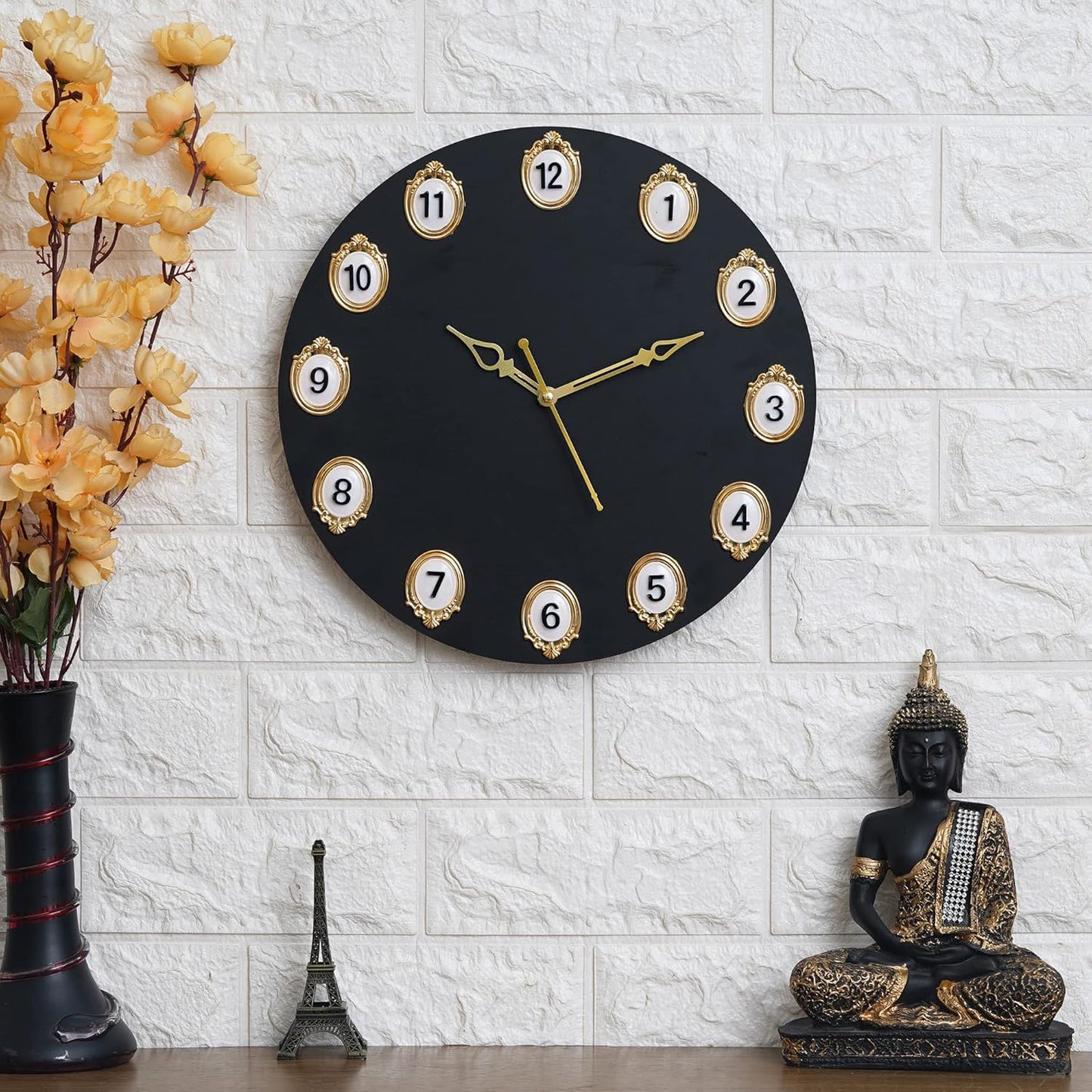 Wooden Wall Clock for Home Stylish Latest 12 Inch Silent Decorative Designer Wall Clock