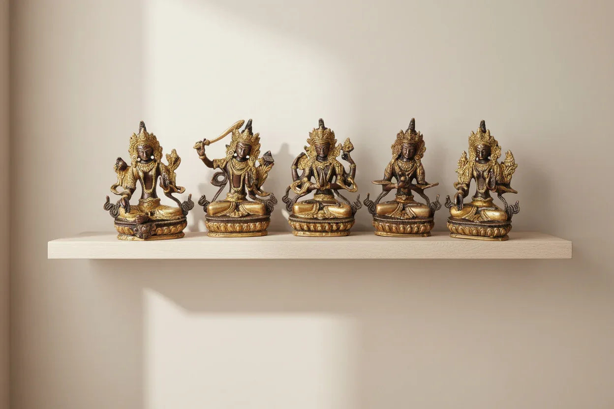 Brass Green Tara, Manjushri, Chenrezig, Vajradhara White Tara-ArtyCraftz.com