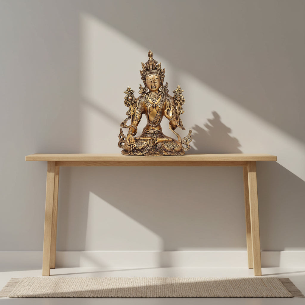 Handcrafted brass Tara decorative showpiece for home-ArtyCraftz.com