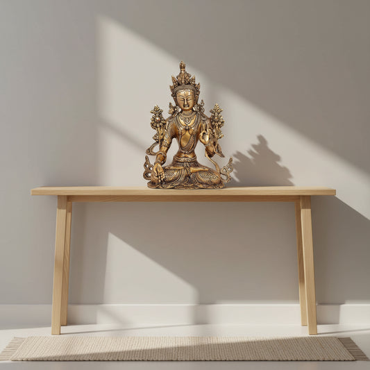 Handcrafted brass Tara decorative showpiece for home-ArtyCraftz.com