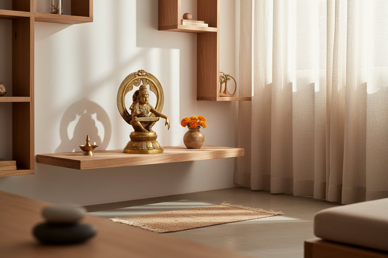 Brass Lord Ayyappa Idol with Prabhavali-ArtyCraftz.com