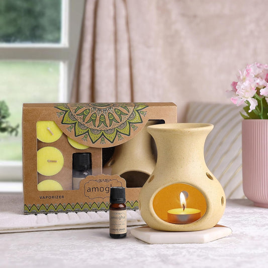 Lemon Grass Fragrance Gift Set with Ceramic Burner