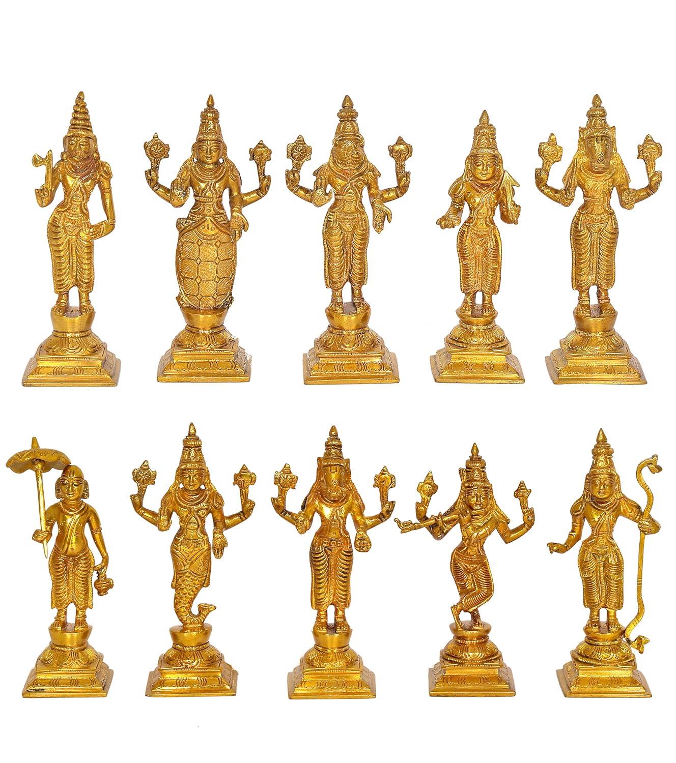 Handcrafted Brass Dashavatara Idol-ArtyCraftz.com