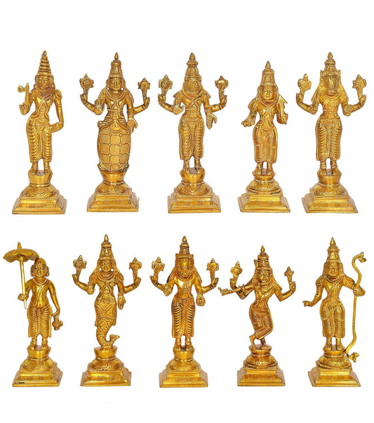Handcrafted Brass Dashavatara Idol-ArtyCraftz.com