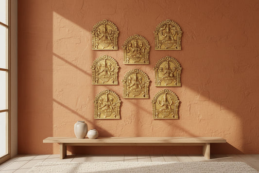 Brass Ashta Lakshmi Wall Hanging Set -ArtyCraftz.com