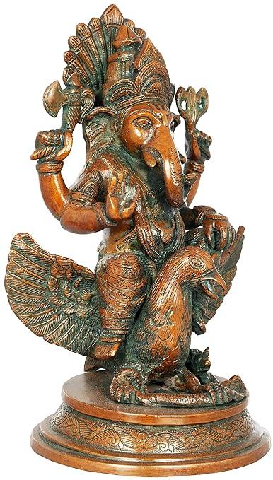 Brass Ganesha Riding on Garuda Statue