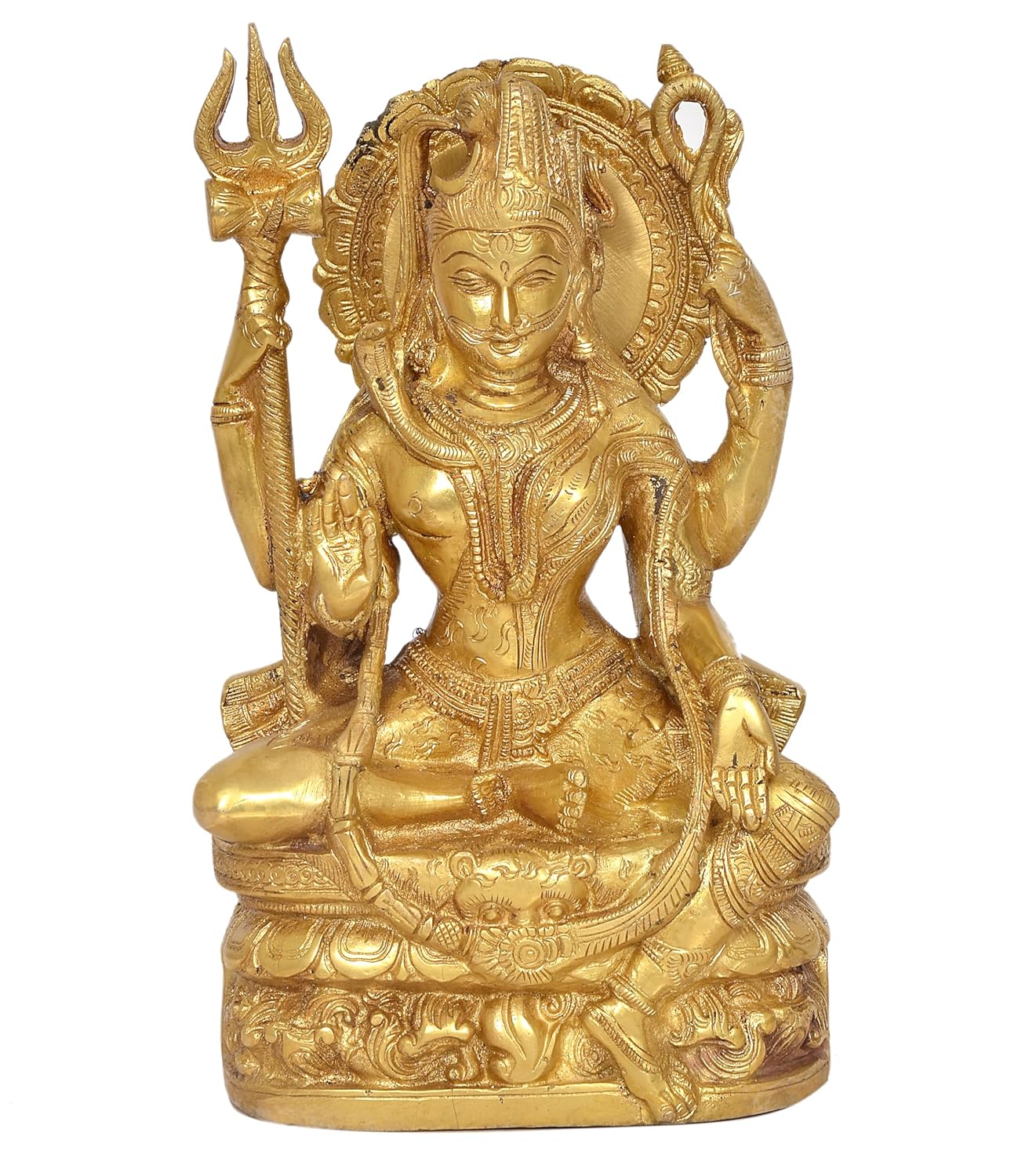 Brass Shiva and Parvati Ardhanrishvara Murti Religious Statue