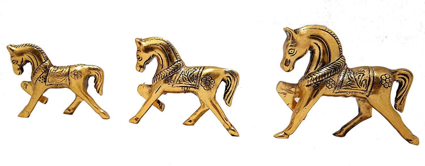 Aluminium Elegant 3 Horses Showpiece-ArtyCraftz.com