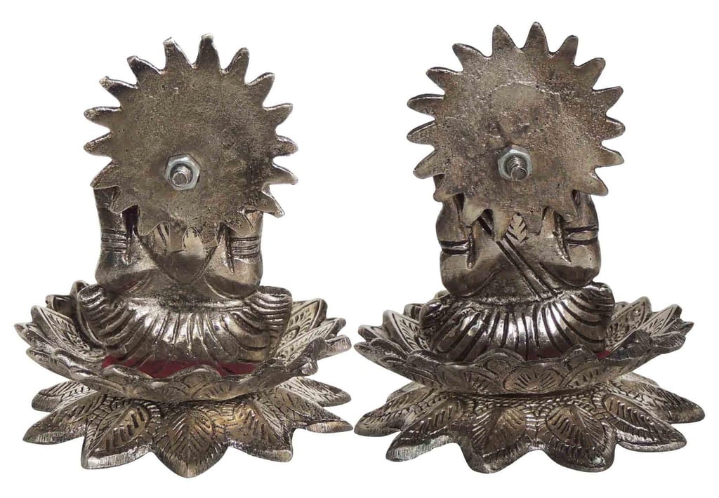 Aluminium Lord Ganesha and Lakshmi