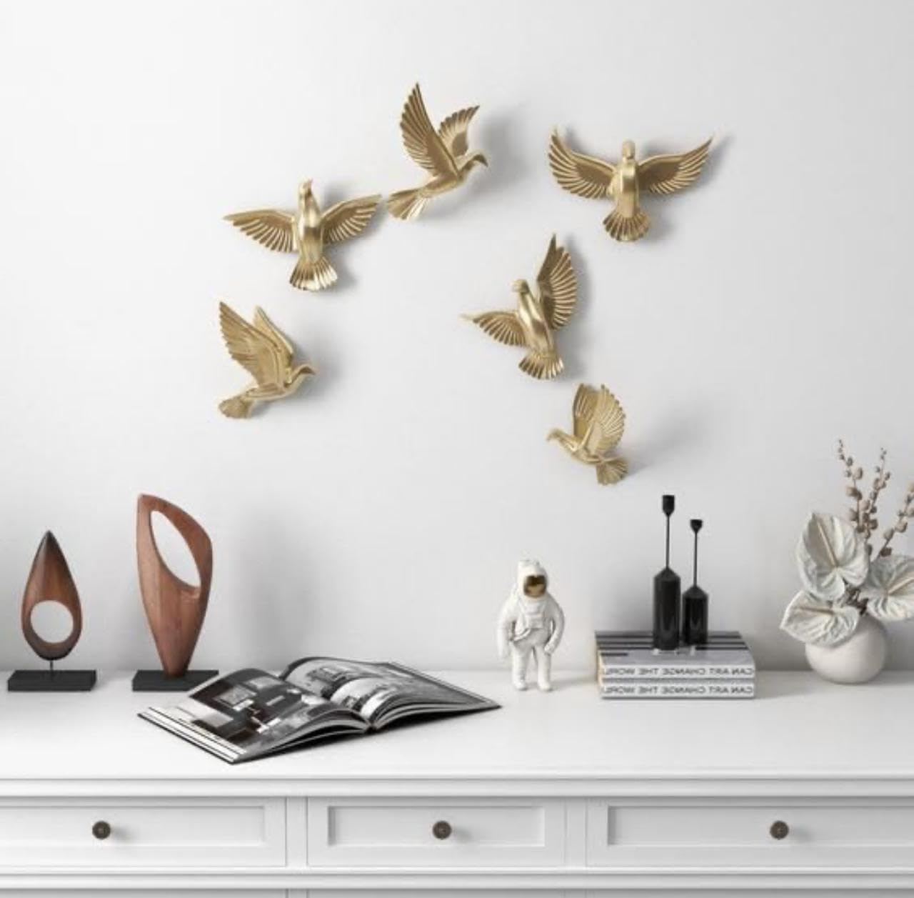 Aluminum Golden Flying Swallow Birds Wall Art -ArtyCraftz.com