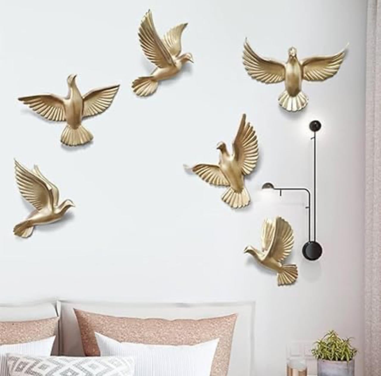 Aluminum Golden Flying Swallow Birds Wall Art -ArtyCraftz.com