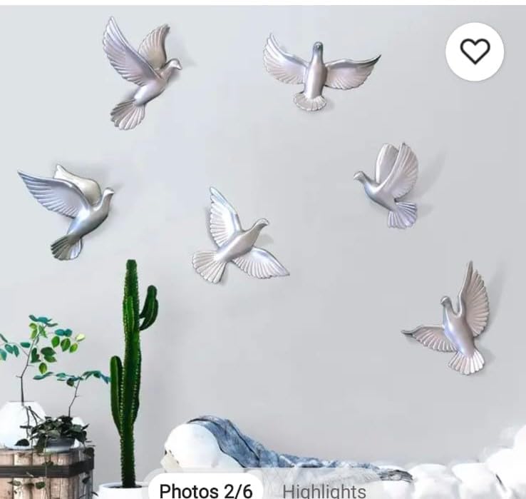 Aluminum Silver Flying Swallow Birds Wall Art -ArtyCraftz.com