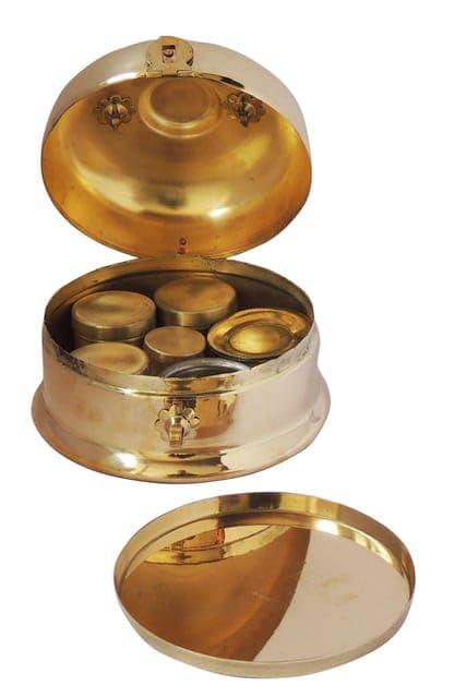 Antique Brass Betel Box with Lid