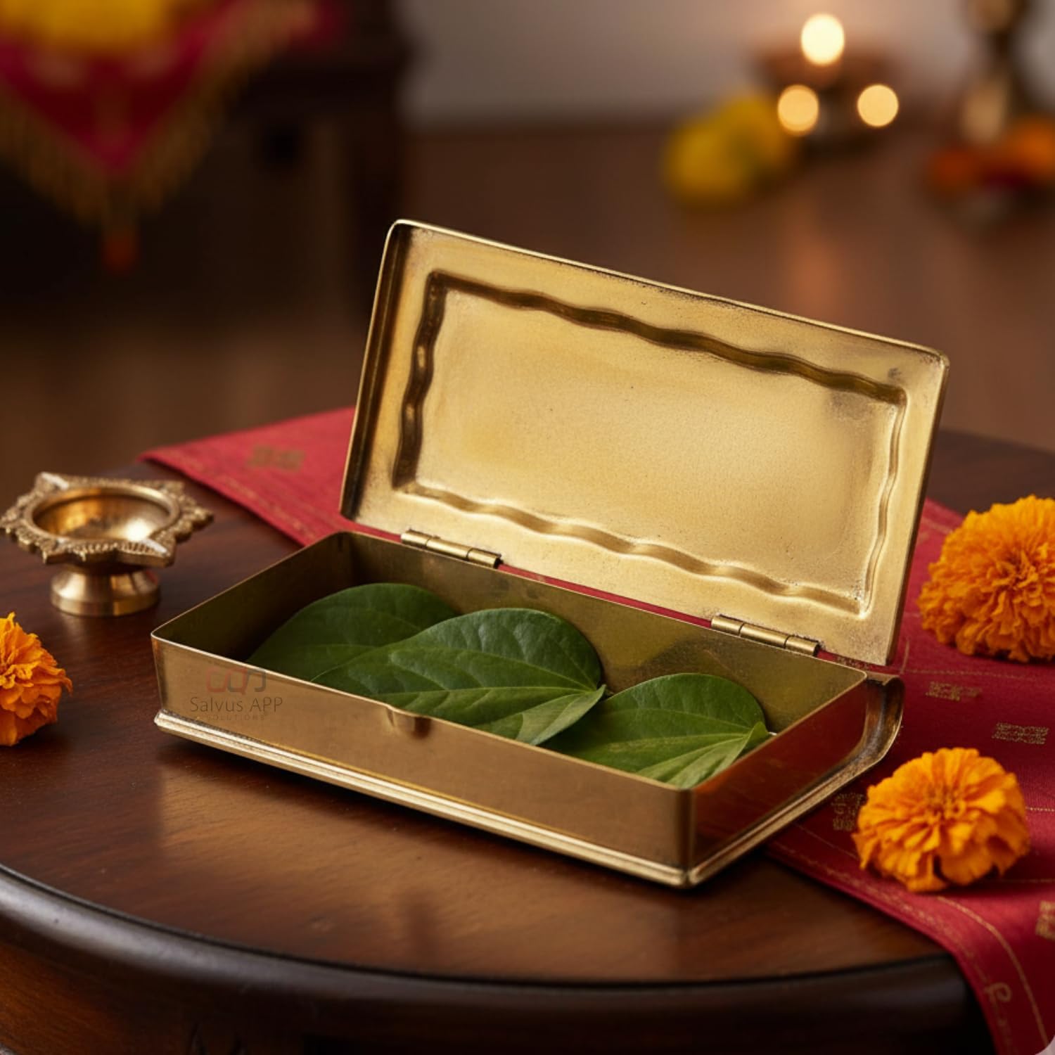 Antique Brass Floral Engraved Betel Box-ArtyCraftz.com