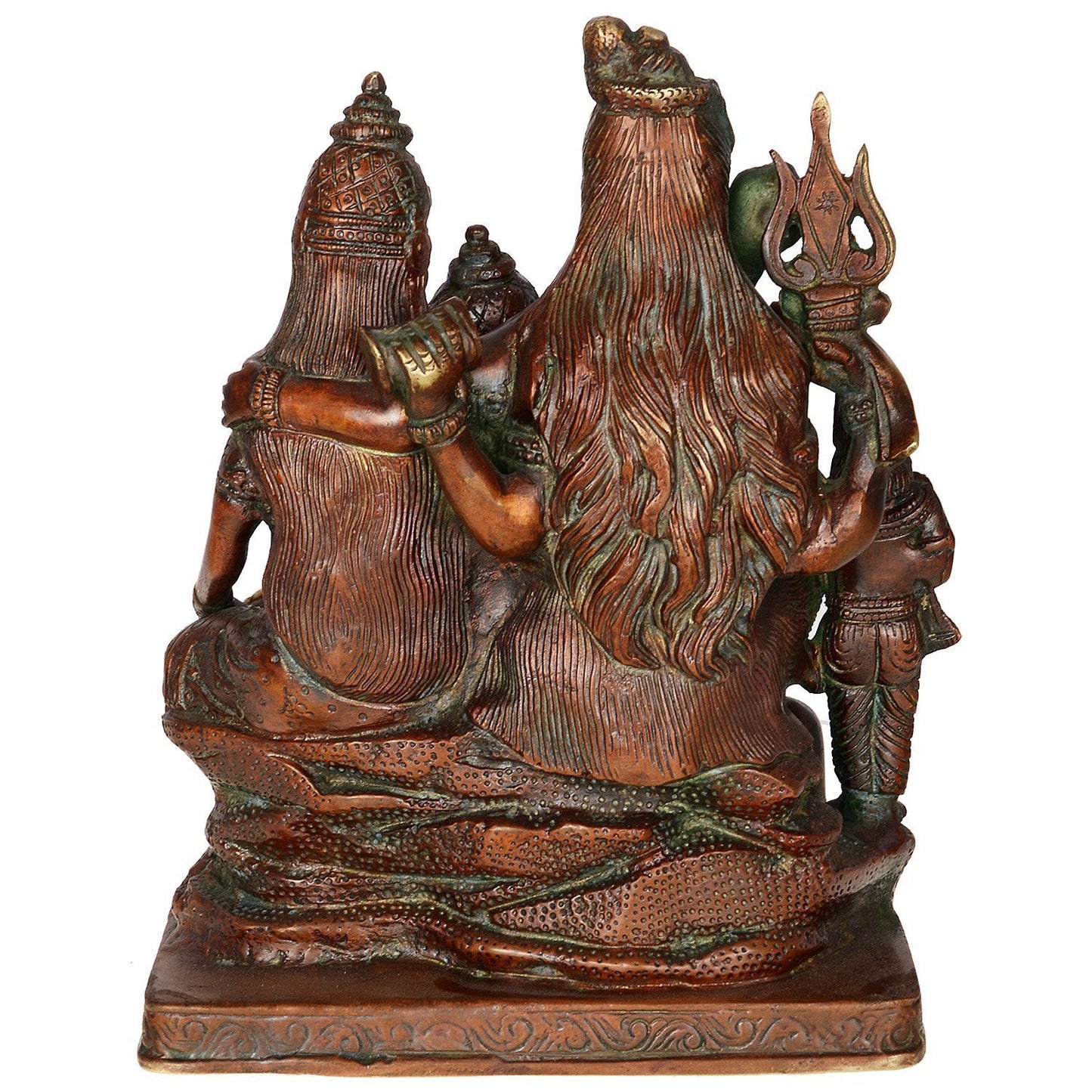 Antique Brass Shiva Family Statue 8 Inches