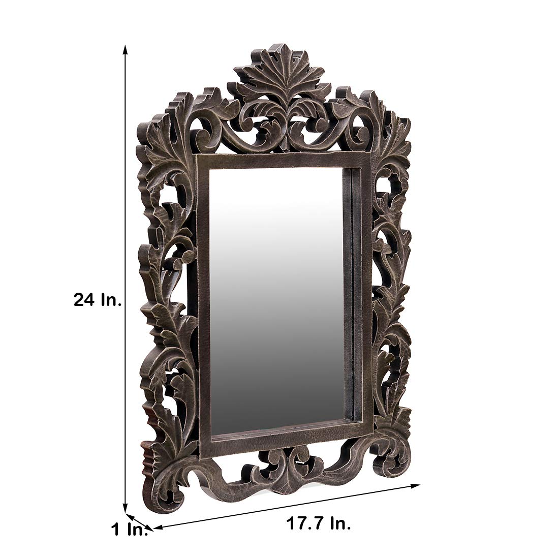 Antique Finish MDF Wood Decorative Mirror-ArtyCraftz.com