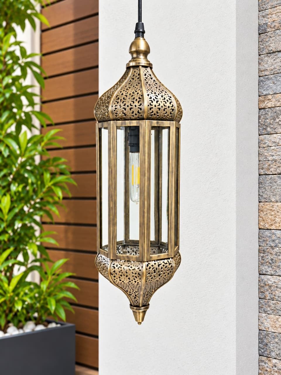 Antique Gold Hanging Iron Lantern Light-artycraftz.com