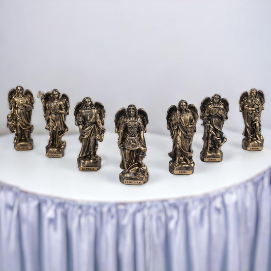 Antique Gold Polyresin Seven Archangels Idols-ArtyCraftz