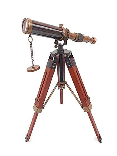 Antique Maritime Brass Telescope with Adjustable Tripod Stand for Decorative - ArtyCraftz.com