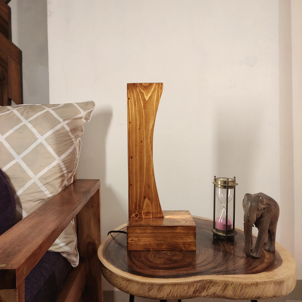 Arc Brown Wooden LED Table Lamp