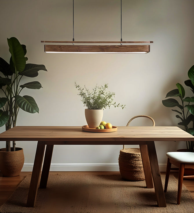 Art Deco 36 Brown Wooden LED Hanging Lamp - ArtyCraftz.com