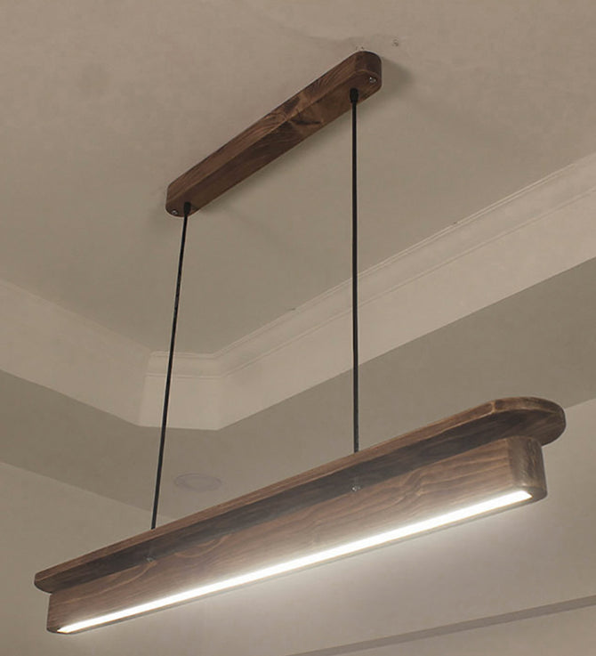 Art Deco 36 Brown Wooden LED Hanging Lamp - ArtyCraftz.com