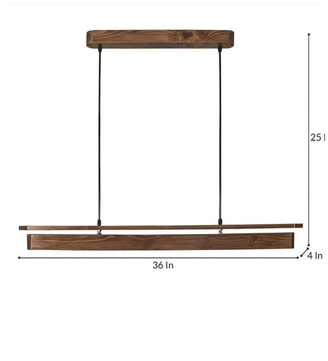 Art Deco 36 Brown Wooden LED Hanging Lamp - ArtyCraftz.com