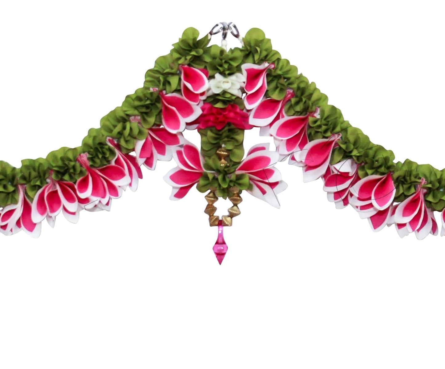 Artificial Pink and White Champa Doorway Toran